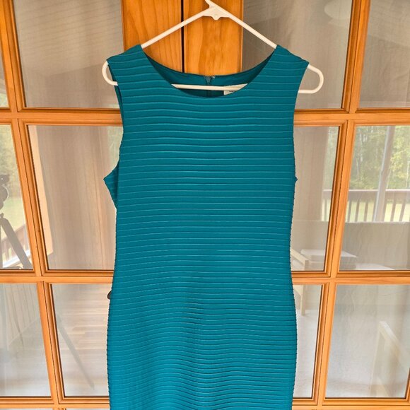 Calvin Klein Teal Sleeveless Sheath Dress Size 8 [B] - Picture 1 of 6